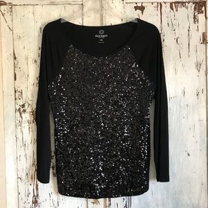 OLD NAVY Black Sequined Blouse